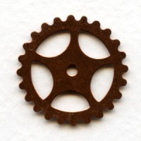 Steampunk Gears Oxidized Copper 25mm (12)