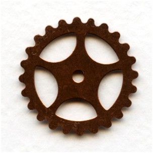 Steampunk Gears Oxidized Copper 25mm (12)