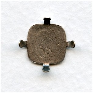 ^Square 12mm Turtle Style Settings Oxidized Silver (6)