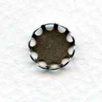 Lace Edge Settings for 9mm Rounds Oxidized Silver (12)