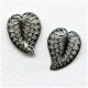 Filigree Leaves with Hole 20mm Oxidized Silver (3 sets)