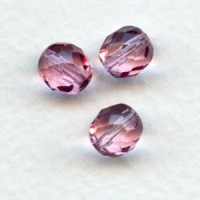 Cranberry Fire Polished Round Faceted Beads 8mm