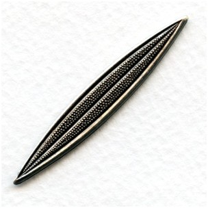 Textured Long Oval Bar Stamping Oxidized Silver 49mm (12)
