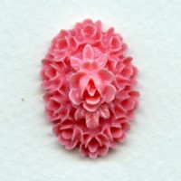 Pink Flower Cluster Cameo 25x18mm
