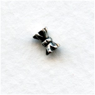 Hour Glass Shape Oxidized Silver Spacer Beads 3x6mm (24)