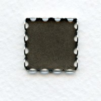 ^Lace Edge Settings 18mm Square Oxidized Silver (6)