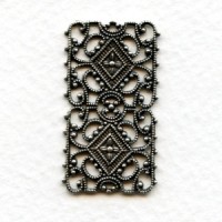 Decorative Solid Connector Oxidized Silver 34mm (1)