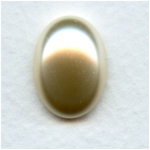 Faux Smooth Pearl Cabochons 18x13mm Creme (2)