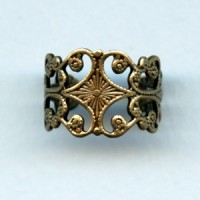 Very Sturdy Filigree Adjustable Finger Ring Oxidized Brass plated steel (1)
