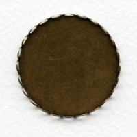Lace Edge Settings Round 31mm Oxidized Brass (6)