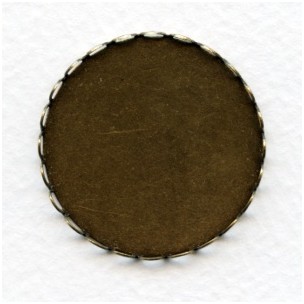 Lace Edge Settings Round 31mm Oxidized Brass (6)