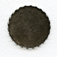 Lace Edge Settings Round 31mm Oxidized Silver (6)