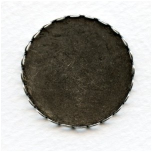 Lace Edge Settings Round 31mm Oxidized Silver (6)