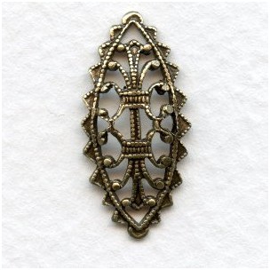 Oval Filigree Detail Stamping Oxidized Brass (12)
