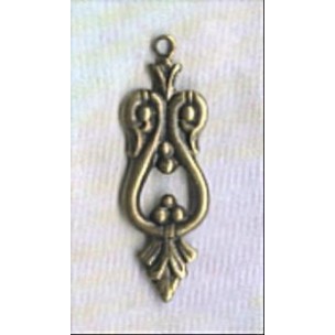 ^Ornate Small Drops 25mm Oxidized Brass (12)