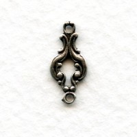 Tiny Elegant Connector Oxidized Silver 15mm (12)