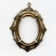 Delicate Floral Edge Setting 30x22mm Oxidized Brass (1)