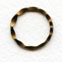 Hammered Round 21mm Connector Rings Oxidized Brass (6)