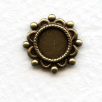 Ornate Details Oxidized Brass Settings 7mm (6)