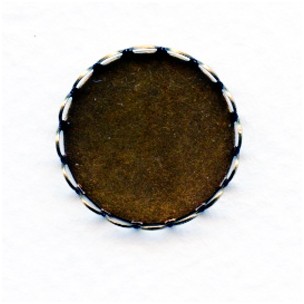 Lace Edge Settings Round 20mm Oxidized Brass (12)