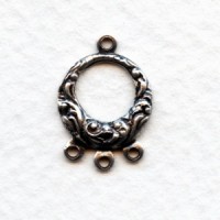 Tiny Hoop Connectors Oxidized Silver 17mm (12)