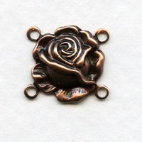 Small Rose Connectors Oxidized Copper 14mm (12)