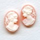 Cameos Girl in a Ponytail Ivory on Angel Skin 18x13mm (3 sets)