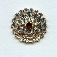 Round Multi Stone Component Crystal and Smoke Topaz 24mm (1)