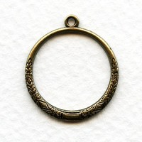 Decorative Hoop Pendants Oxidized Brass 22mm (4)