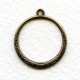 Decorative Hoop Pendants Oxidized Brass 22mm (4)