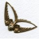 Large Swooping Bird Connectors Oxidized Brass 41mm (2)