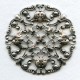 Ornately Detailed Round Filigree Stamping Oxidized Silver (1)