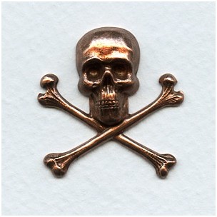 Skull and Crossbones 30x31mm Oxidized Copper (1)