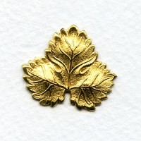 Detailed Leaf Design Raw Brass Stampings 27mm (2)