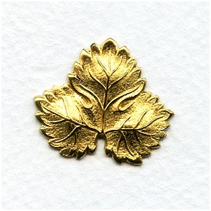 Detailed Leaf Design Raw Brass Stampings 27mm (2)