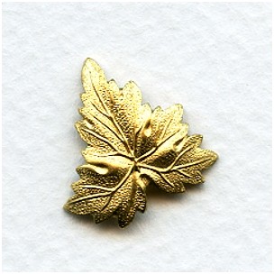 Detailed Leaf Design Raw Brass Stampings 19mm (4)
