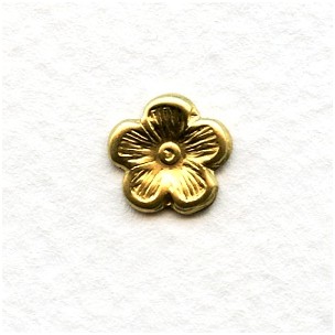Flower Shapes Raw Brass Stampings 9mm (12)