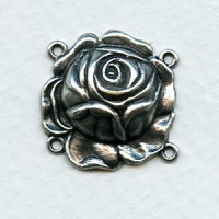 The Rose Connector with 4 Loops Oxidized Silver (6)