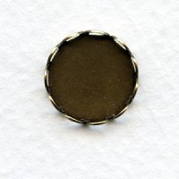 Lace Edge Settings for 13mm Rounds Oxidized Brass (12)