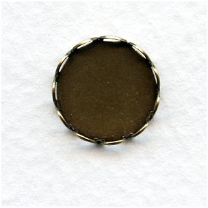 Lace Edge Settings for 13mm Rounds Oxidized Brass (12)