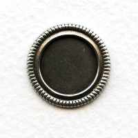 Great 13mm Fancy Edge Setting Bases Oxidized Silver (6)