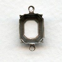 Open Back 12x10mm Setting Connectors Oxidized Silver (12)