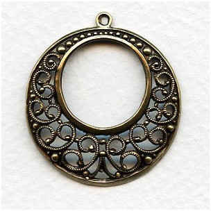 Filigree Hoop German Made Oxidized Brass 34mm