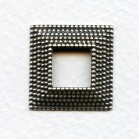 Nailhead Texture Square Frames Oxidized Silver 22mm (6)