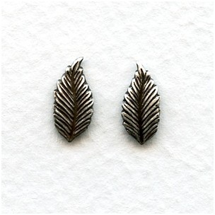 Favorite Leaves 12mm Smaller Size Oxidized Silver (12 Pairs)