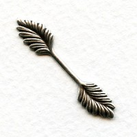 Double Leaf Bail Stamping Oxidized Silver 35mm (12)