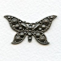 Detailed Butterfly 39mm Stamping Oxidized Silver (1)