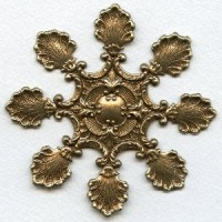 Leaf Medallion Oxidized Brass 95mm (1)