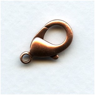 Lobster Claw Clasps 19mm Oxidized Copper (6)