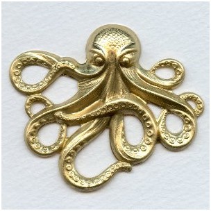 Large Octopus Raw Brass Stamping 63mm (1)